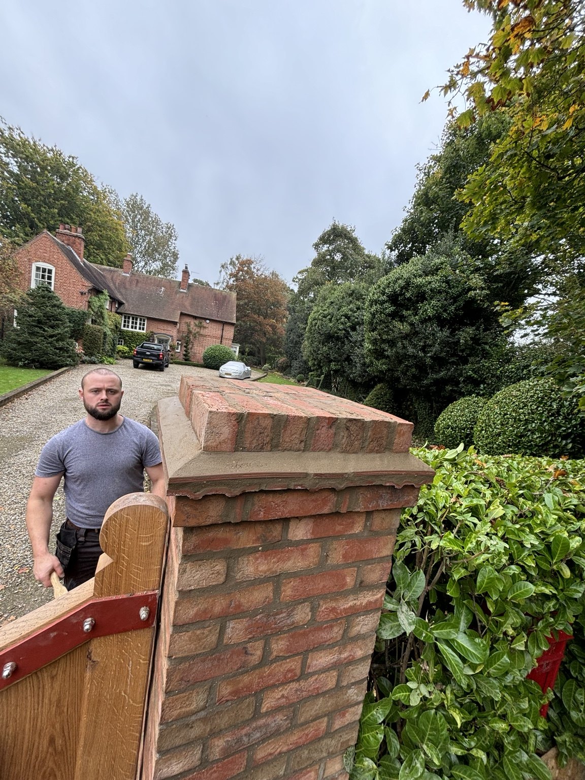 Brick wall construction project